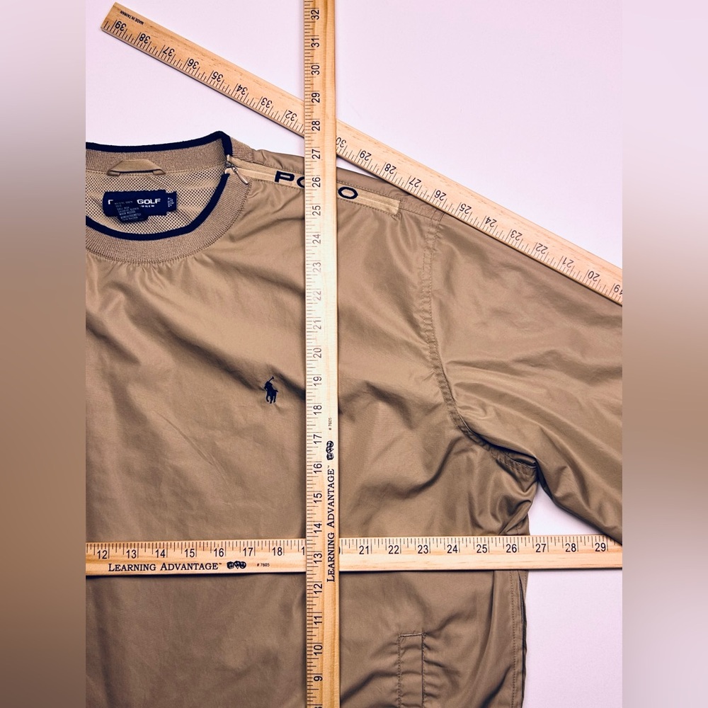 VTG 90s Polo Golf Ralph Lauren Windbreaker Pullover Jacket in Tan - Picture 11 of 13